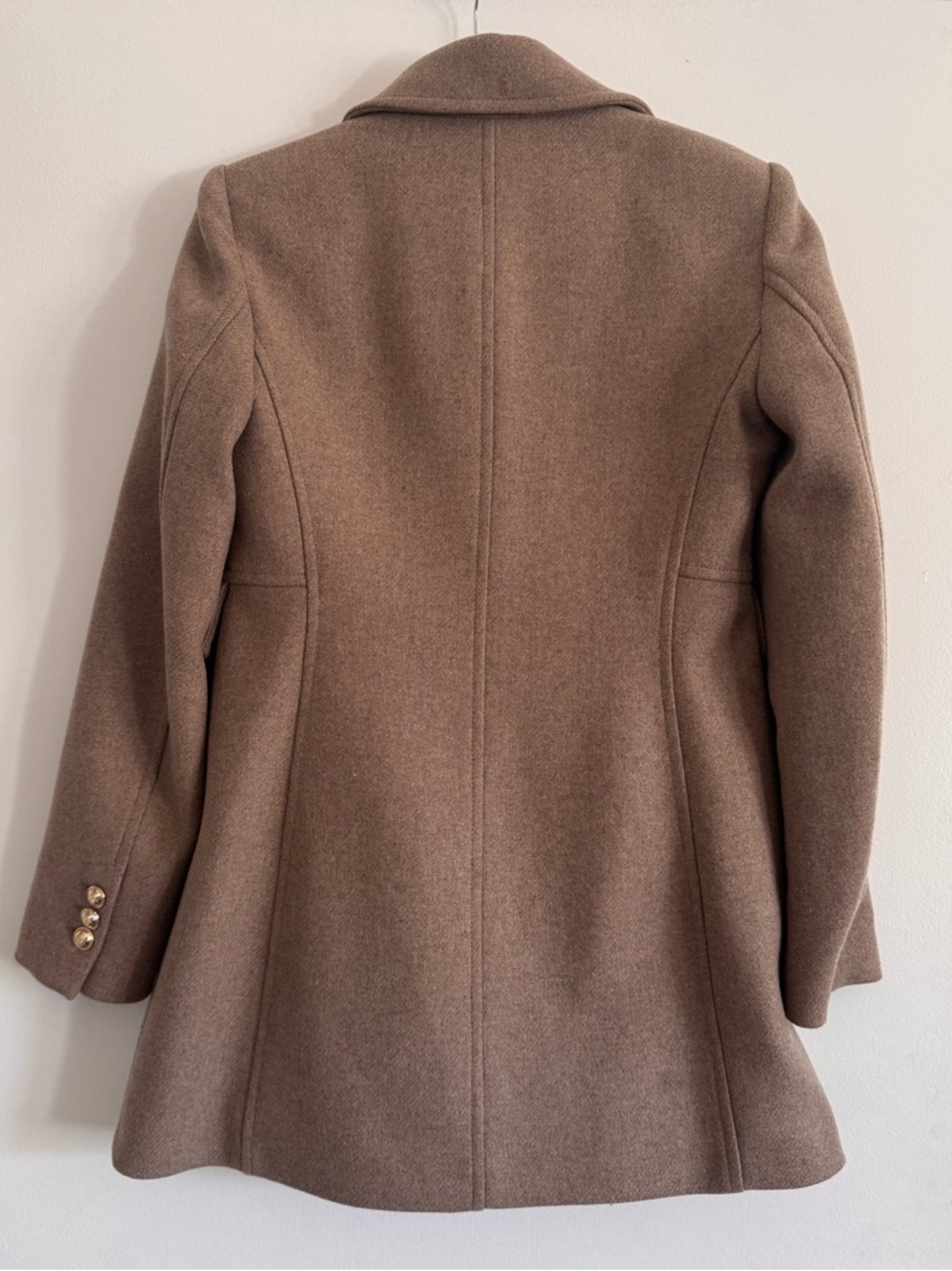 Zara Double-Breasted Pea Coat in Taupe - Picture 5 of 5